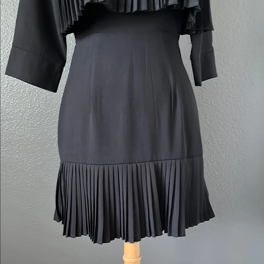 PrettyLittleThing Black Sheath Dress with 3/4 Sleeves and Mock Neck - Picture 7 of 12
